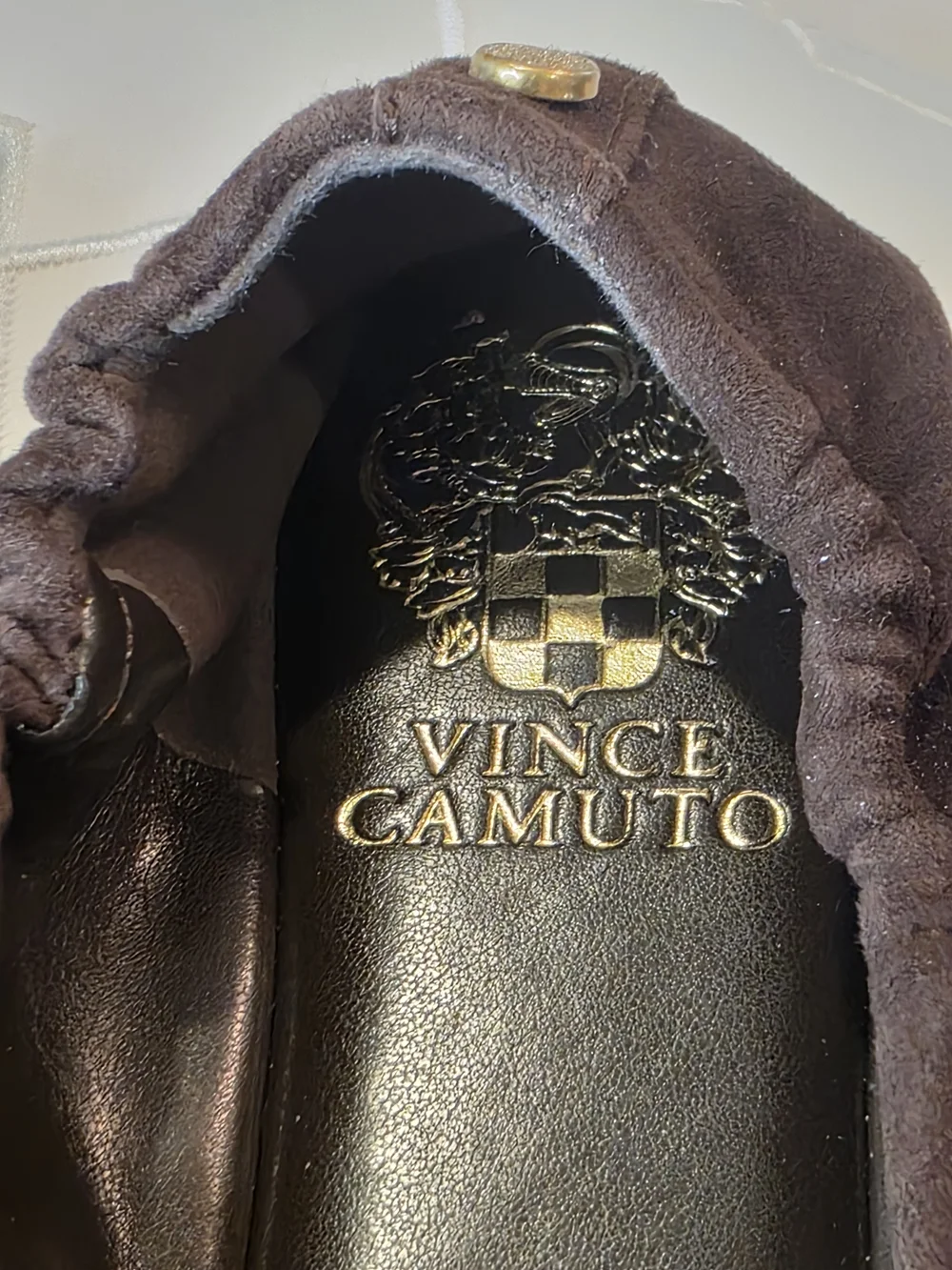 Vince Camuto Chocolate Brown Suede Pearl-Tip Ballet Flats (NWOT) - Picture 2 of 5